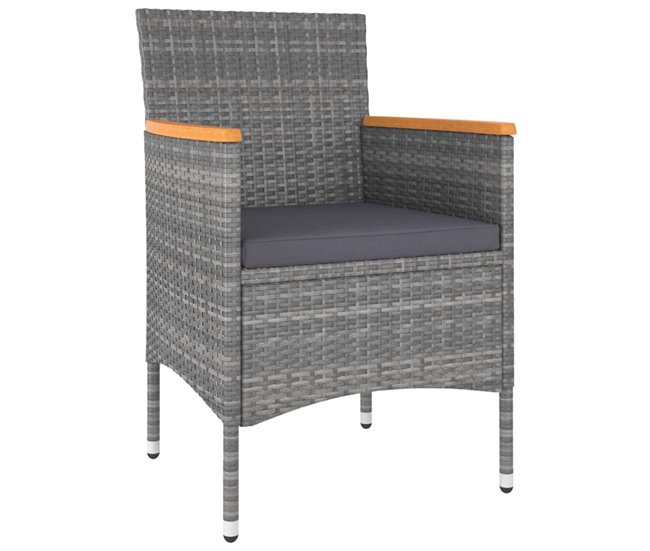 Conforama Juego De Muebles De Jardin De 5 Piezas Ratán Sintético Gris