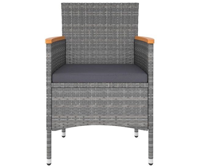 Conforama Juego De Muebles De Jardin De 5 Piezas Ratán Sintético Gris