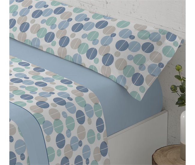 Conforama Juego De Sábanas Tres Piezas Cama De 90cm Celara Azul Donegal