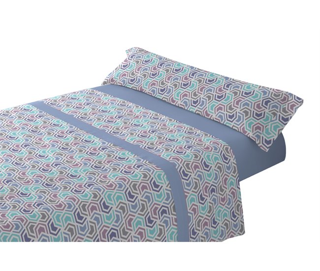 Conforama Juego De Sábanas Tres Piezas Cama de 90cm Diania Azul Donegal