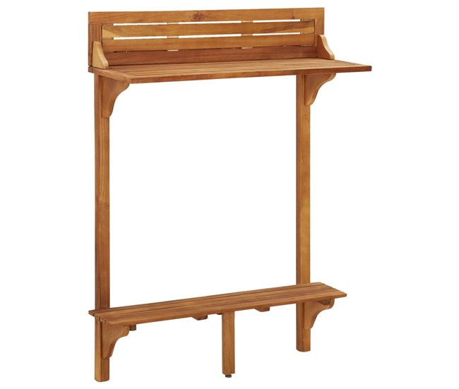 Conforama Juego Muebles De Bar De Balcón 3 Piezas Madera Maciza De Acacia