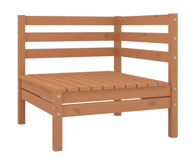 Conforama Juego Muebles De Jardin 6 Piezas Madera Maciza Pino Marrón Miel