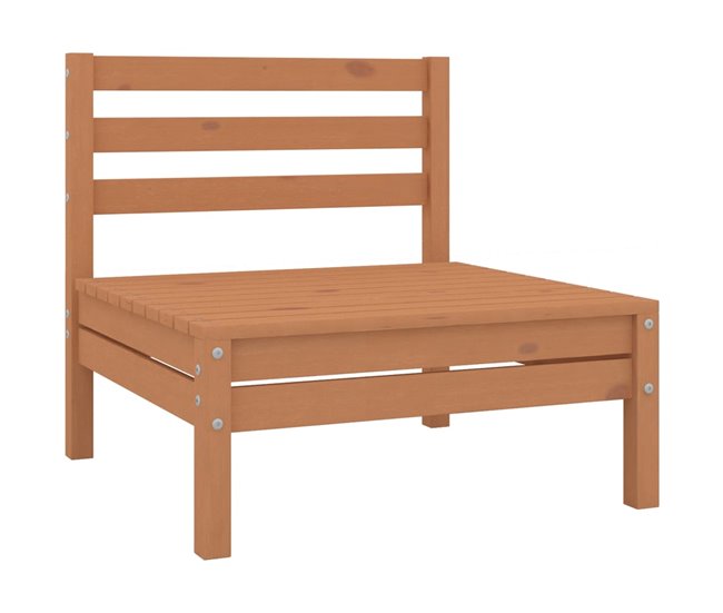 Conforama Juego Muebles De Jardin 6 Piezas Madera Maciza Pino Marrón Miel