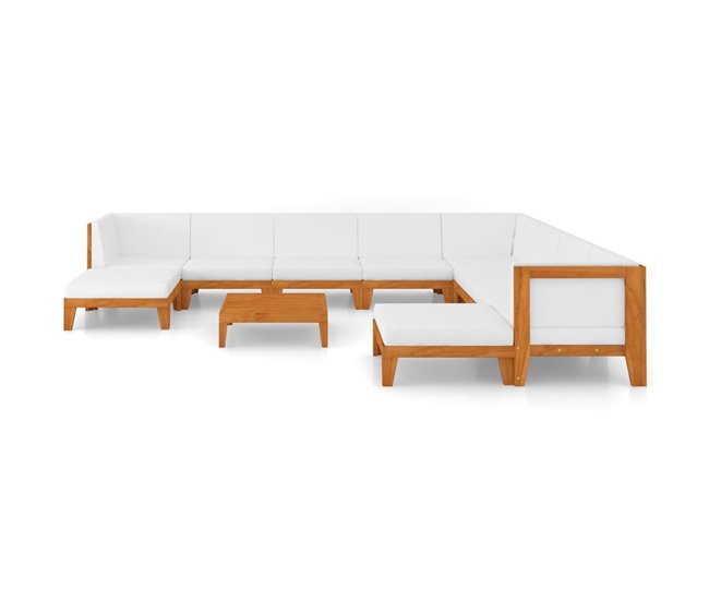 Conforama Juego Muebles De Jardín Y Cojines 11 Pzas Madera Maciza Acacia