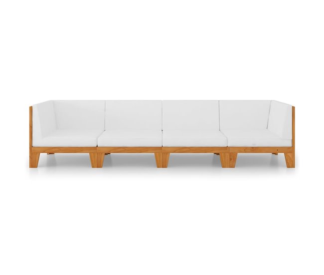 Conforama Juego Muebles De Jardín Y Cojines 4 Pzas Madera Maciza Acacia
