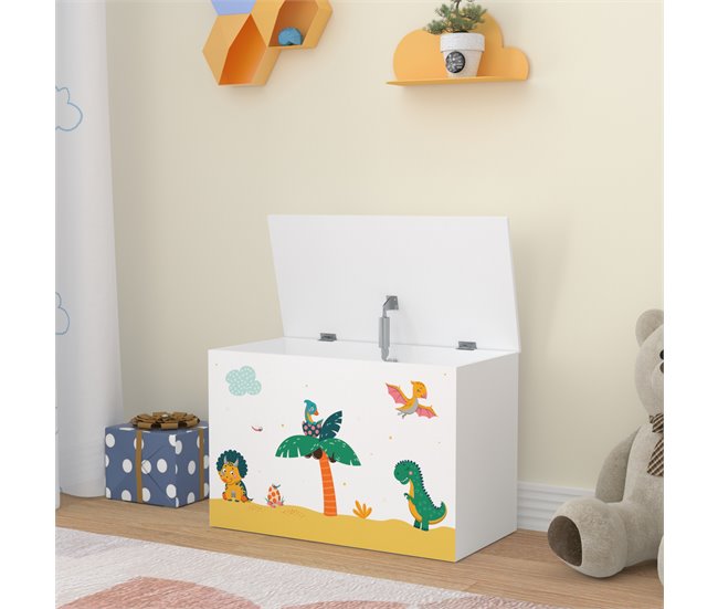 Conforama Juguetero Para Niños Oleiros Motivo Dinosaurio Aglomerado 40 X 60 X 30 Cm Multicolor [en.casa]