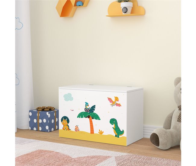 Conforama Juguetero Para Niños Oleiros Motivo Dinosaurio Aglomerado 40 X 60 X 30 Cm Multicolor [en.casa]