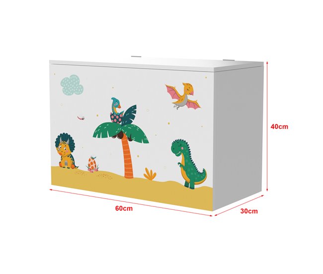 Conforama Juguetero Para Niños Oleiros Motivo Dinosaurio Aglomerado 40 X 60 X 30 Cm Multicolor [en.casa]