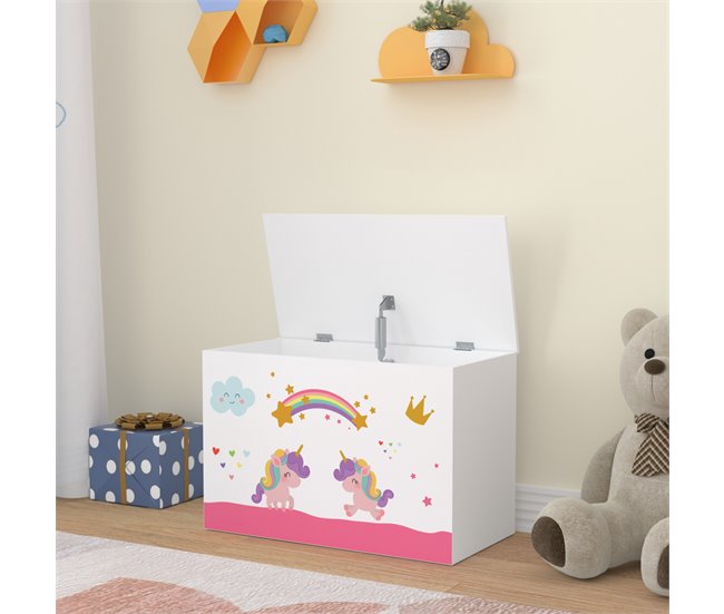 Conforama Juguetero Para Niños Oleiros Motivo Unicornio Aglomerado 40 X 60 X 30 Cm Multicolor [en.casa]