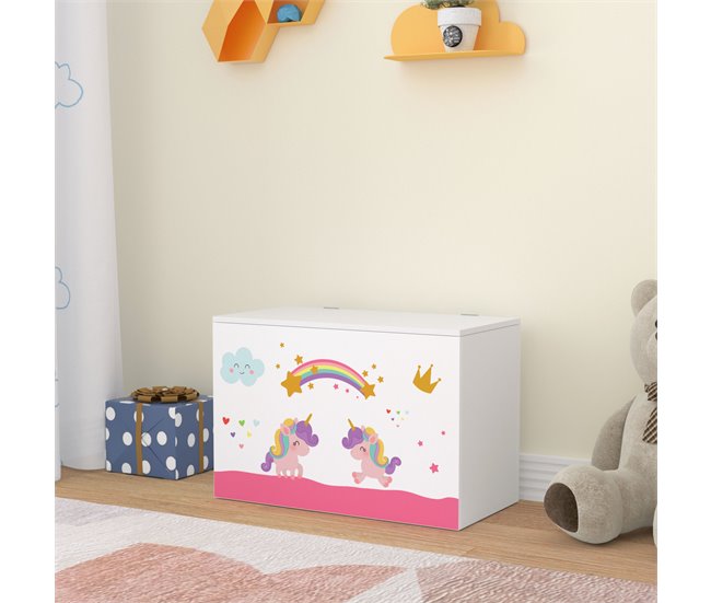 Conforama Juguetero Para Niños Oleiros Motivo Unicornio Aglomerado 40 X 60 X 30 Cm Multicolor [en.casa]