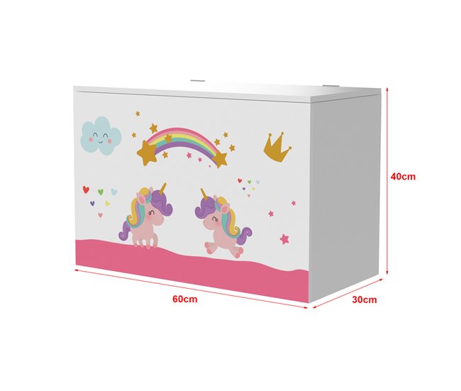 Conforama Juguetero Para Niños Oleiros Motivo Unicornio Aglomerado 40 X 60 X 30 Cm Multicolor [en.casa]