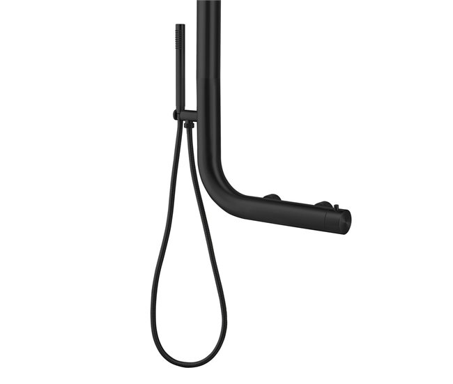 Conforama La Ducha Sined Arborea Nera Se Monta Directamente En La Pared. Fabricado En Acero Inoxidable 316L De Alta Calidad. Ducha Con Entrada De Agua Caliente Y Fría. Mezclador Doble Para Cabezal De Ducha Y Teleducha Con Válv