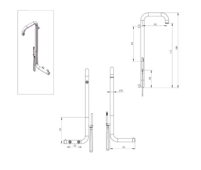 Conforama La Ducha Sined Arborea Nera Se Monta Directamente En La Pared. Fabricado En Acero Inoxidable 316L De Alta Calidad. Ducha Con Entrada De Agua Caliente Y Fría. Mezclador Doble Para Cabezal De Ducha Y Teleducha Con Válv