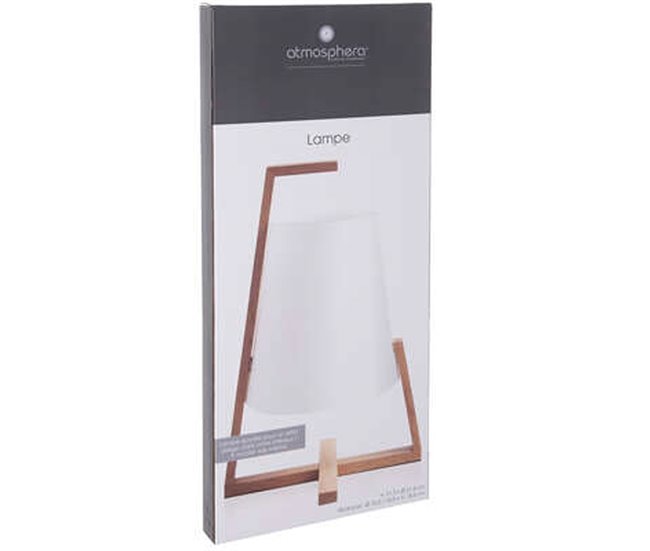Conforama Lámpara De Bambú Y Pantalla De Plástico H31