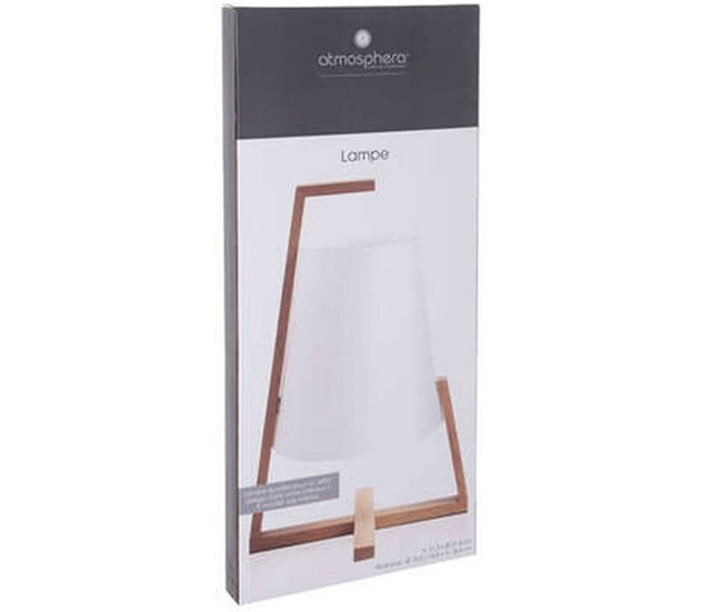 Conforama Lámpara De Bambú Y Pantalla De Plástico H31