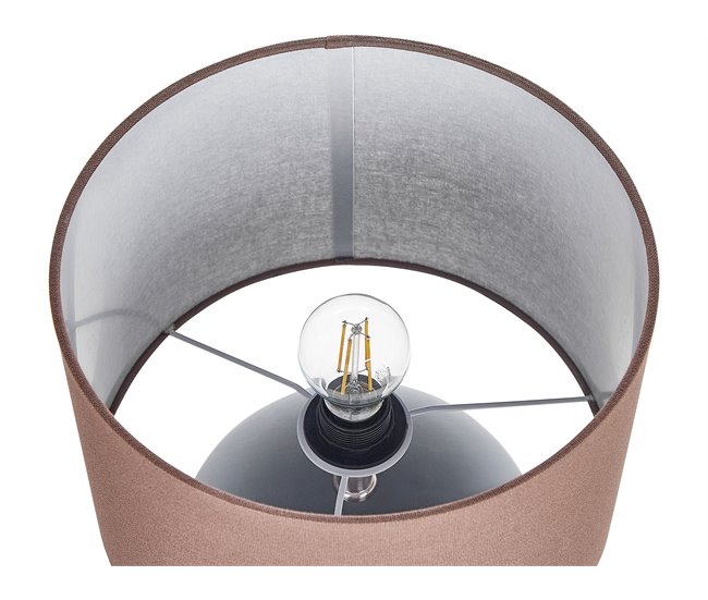 Conforama Lámpara De Mesa De Cerámica Gris 43 Cm AREOSO