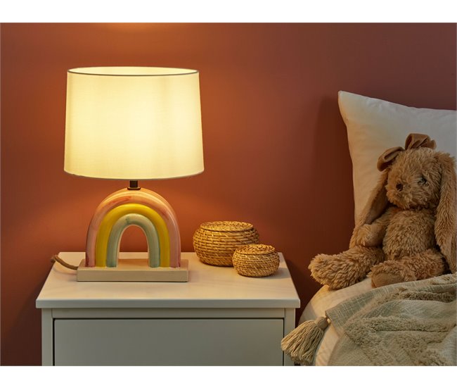 Conforama Lámpara De Mesa De Cerámica Multicolor TITNA