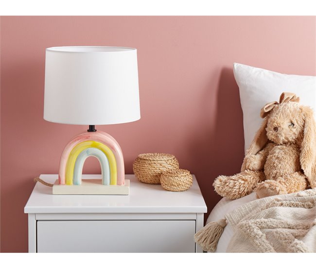 Conforama Lámpara De Mesa De Cerámica Multicolor TITNA