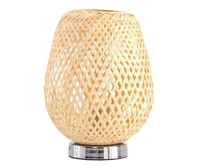 Conforama Lámpara de Mesa de Fibra Natural con Base de Metal