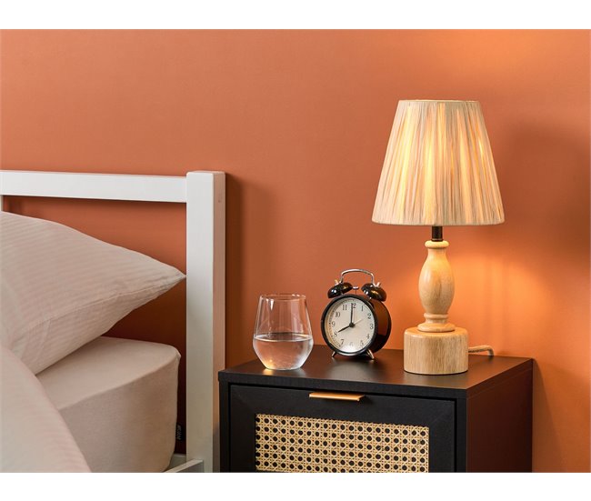 Conforama Lámpara De Mesa De Madera De Roble Clara/natural 41 Cm MORONA
