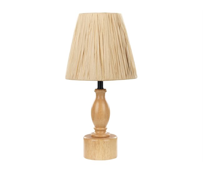 Conforama Lámpara de mesa de madera de roble clara/natural 41 cm MORONA
