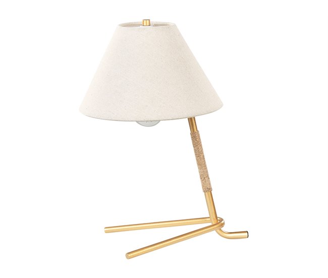 Conforama Lámpara de mesa de metal dorado 40 cm FLEMING