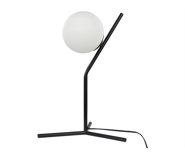Conforama Lámpara de mesa de vidrio 45 cm negro WAPITI