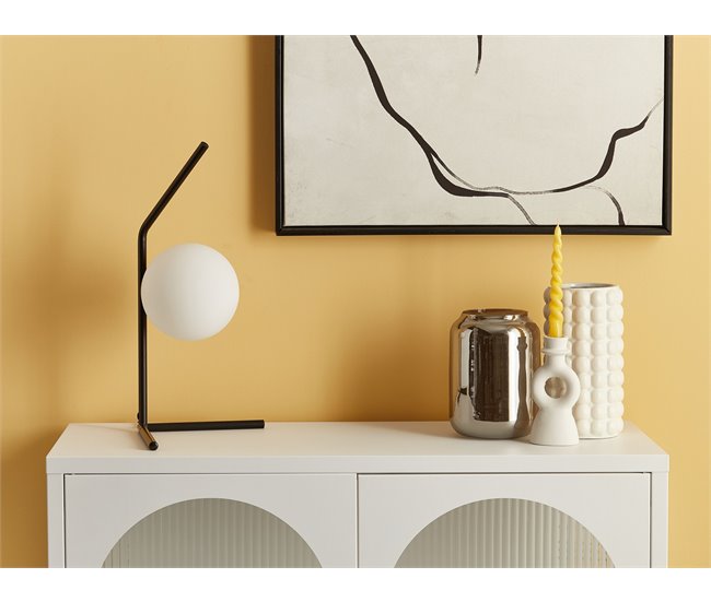 Conforama Lámpara De Mesa De Vidrio 47 Cm Negro WAPITI