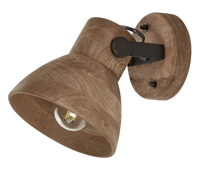 Conforama Lámpara de pared de madera de mango oscura/negro PERIYAR