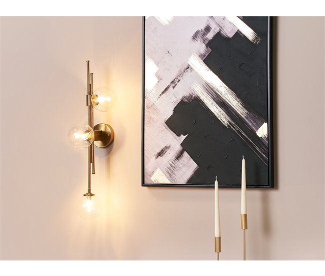 Conforama Lámpara De Pared De Metal Dorado 75 Cm TULIJA