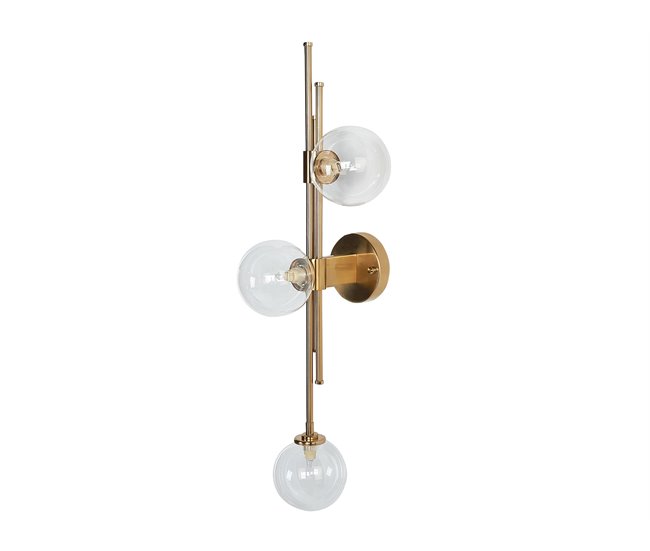 Conforama Lámpara de pared de metal dorado 75 cm TULIJA