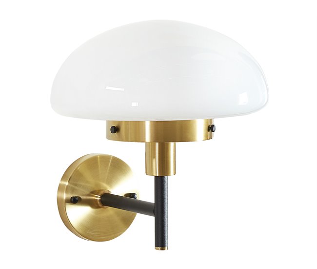 Conforama Lámpara de pared de metal negro/dorado/blanco ⌀ 32 cm MINIJA