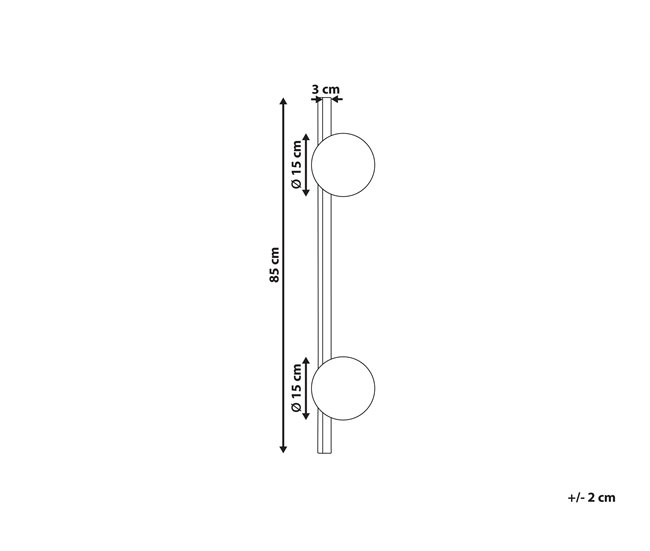 Conforama Lámpara De Pared De Vidrio Negro/blanco 85 Cm ISABELLA