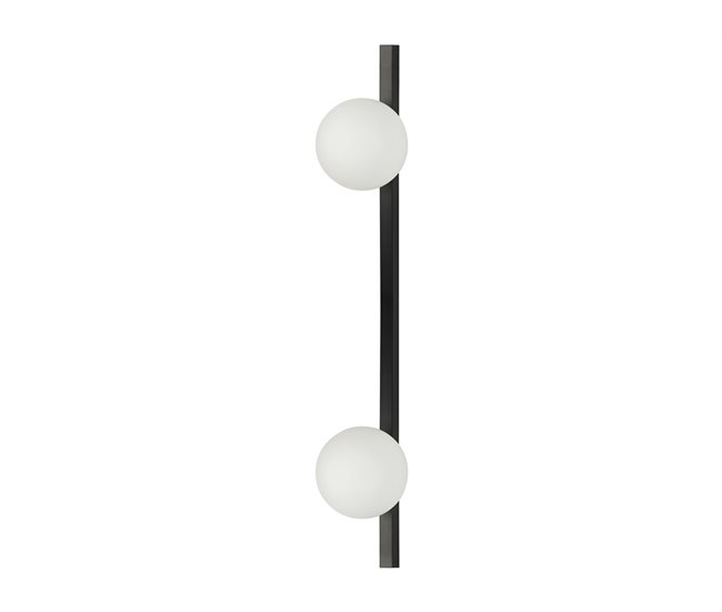 Conforama Lámpara de pared de vidrio negro/blanco 85 cm ISABELLA