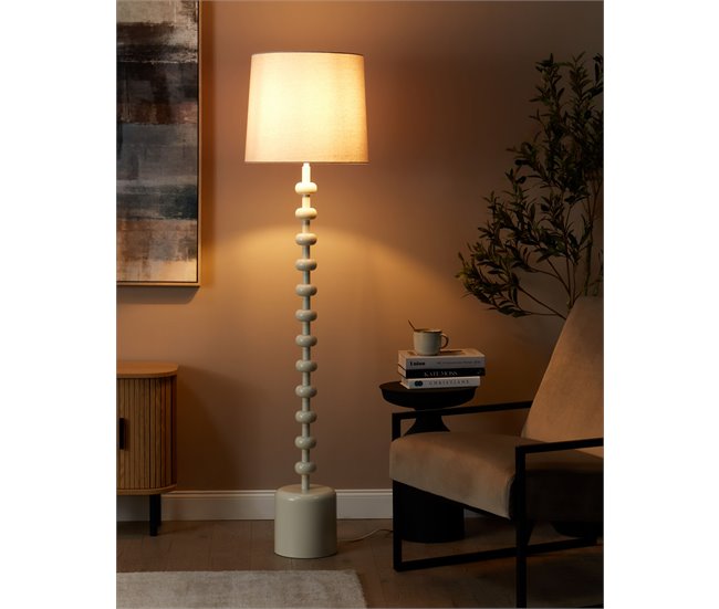 Conforama Lámpara De Pie De Metal Blanco 160 Cm KRIOS