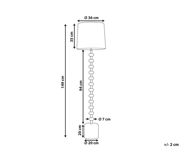 Conforama Lámpara De Pie De Metal Blanco 160 Cm KRIOS