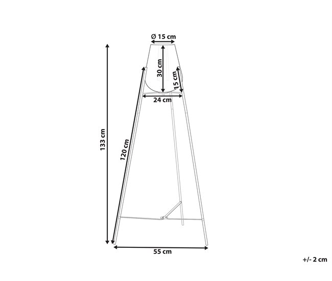 Conforama Lámpara De Pie De Metal Dorado 133 Cm MENA