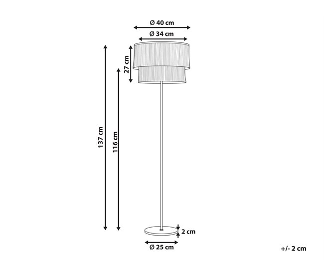 Conforama Lampara De Pie De Metal Marrón 137 Cm PERISTERI