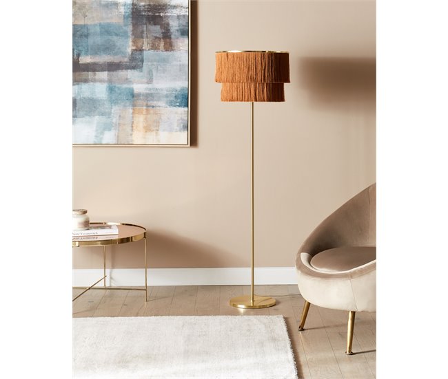 Conforama Lampara De Pie De Metal Marrón 137 Cm PERISTERI