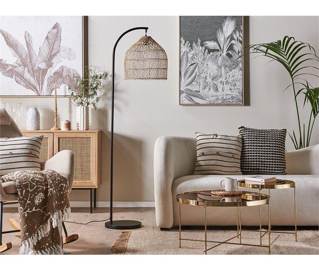 Conforama Lámpara De Pie De Ratán Beige/natural/negro 165 Cm BERNICA