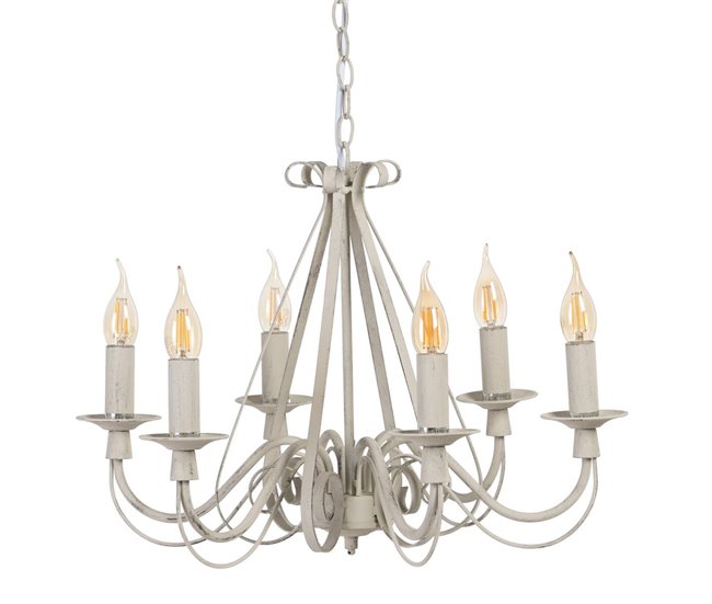 Conforama Lámpara de Techo 63 x 63 x 102 cm Metal Taupé Hierro Vintage