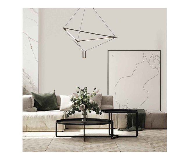 Conforama Lampara De Techo Aluminio Color Negro Serie Electra 98cm