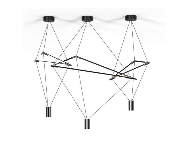 Conforama Lampara De Techo Aluminio Color Negro Serie Electra 98cm