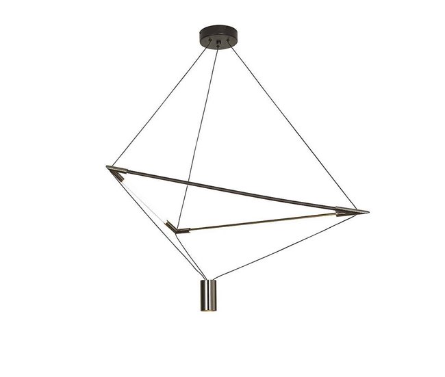 Conforama Lampara De Techo Aluminio Color Negro Serie Electra 98cm