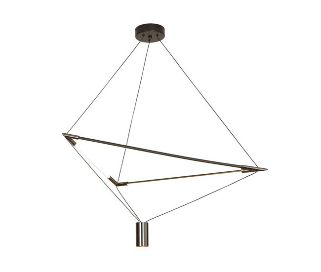 Conforama lampara de techo aluminio color negro serie electra 98cm