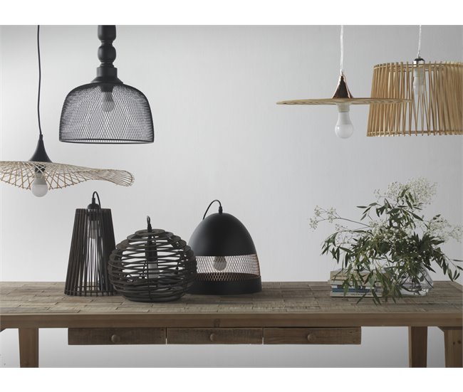 Conforama Lámpara De Techo Con Estructura De Madera Marrón