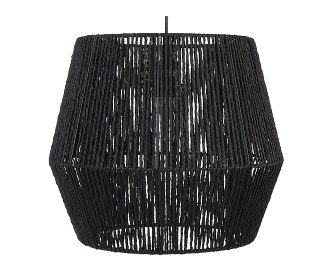 Conforama Lámpara de techo de cuerda de papel negra 127 cm GWERU