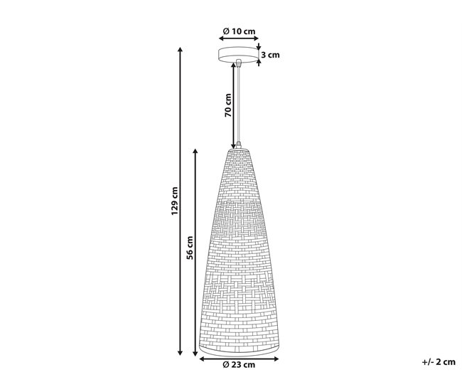 Conforama Lámpara De Techo De Madera De Bambú Clara 129 Cm SUAM