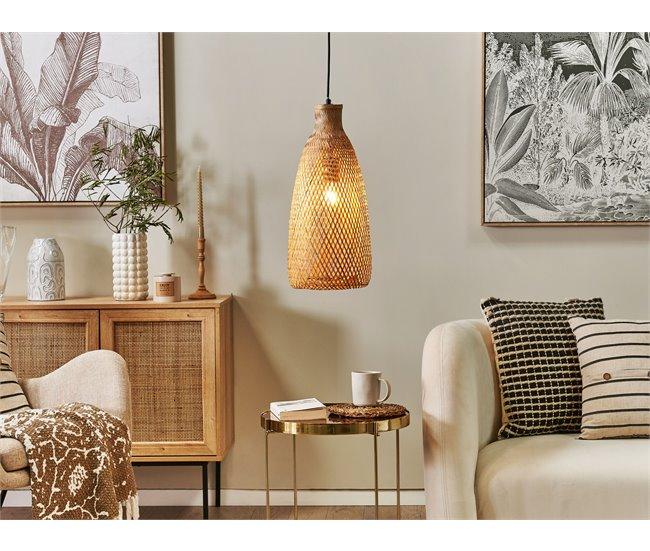 Conforama Lámpara De Techo De Madera De Bambú Clara 133 Cm LWELA