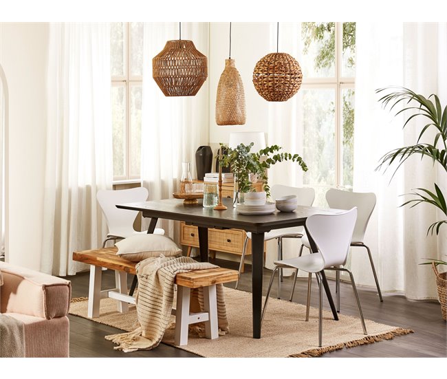 Conforama Lámpara De Techo De Madera De Bambú Clara 133 Cm LWELA
